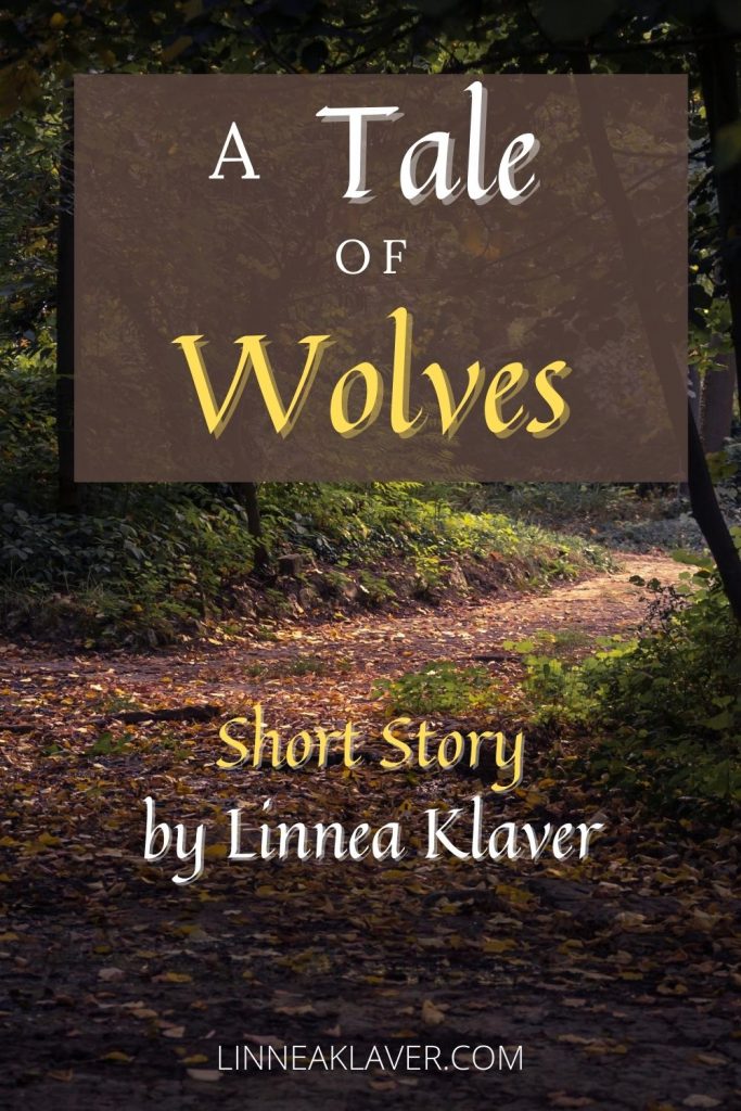 A pinnable cover image for A Tale of Wolves picturing a trail