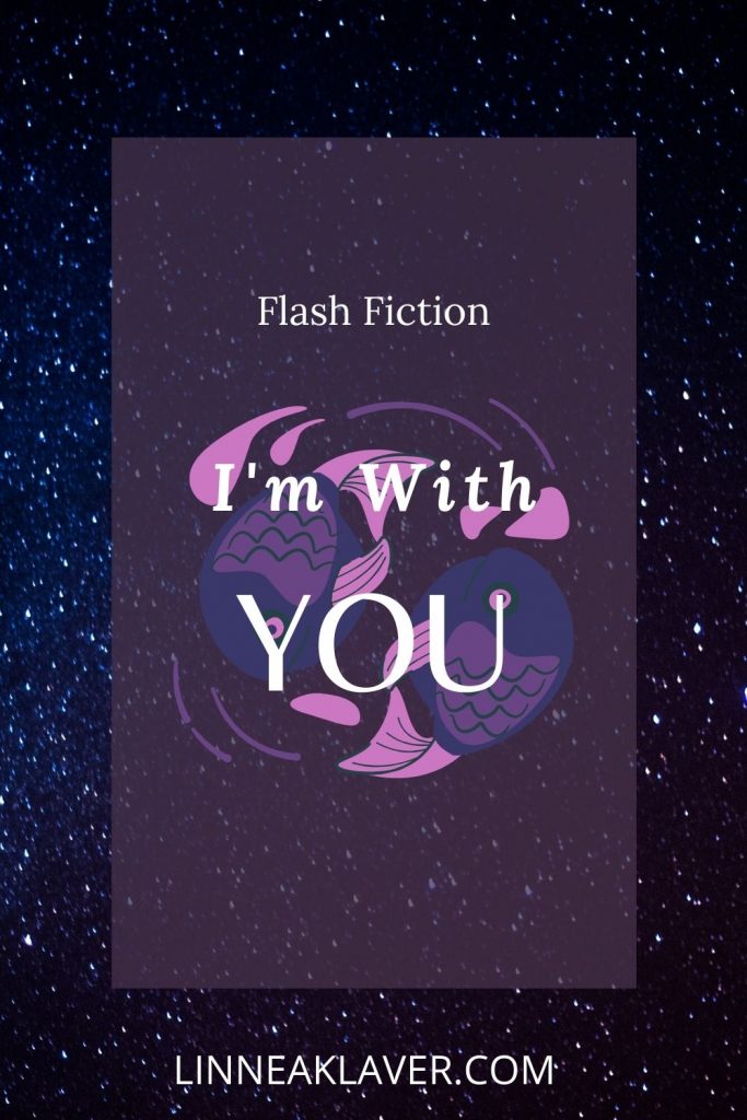 Pinterest Pin for I'm With You Purple Starry Sky with Fish