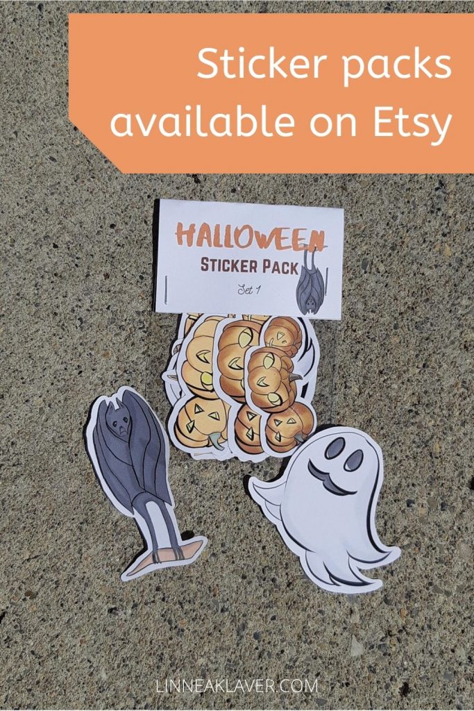 Picture of a package of die-cut planner stickers with a Halloween theme