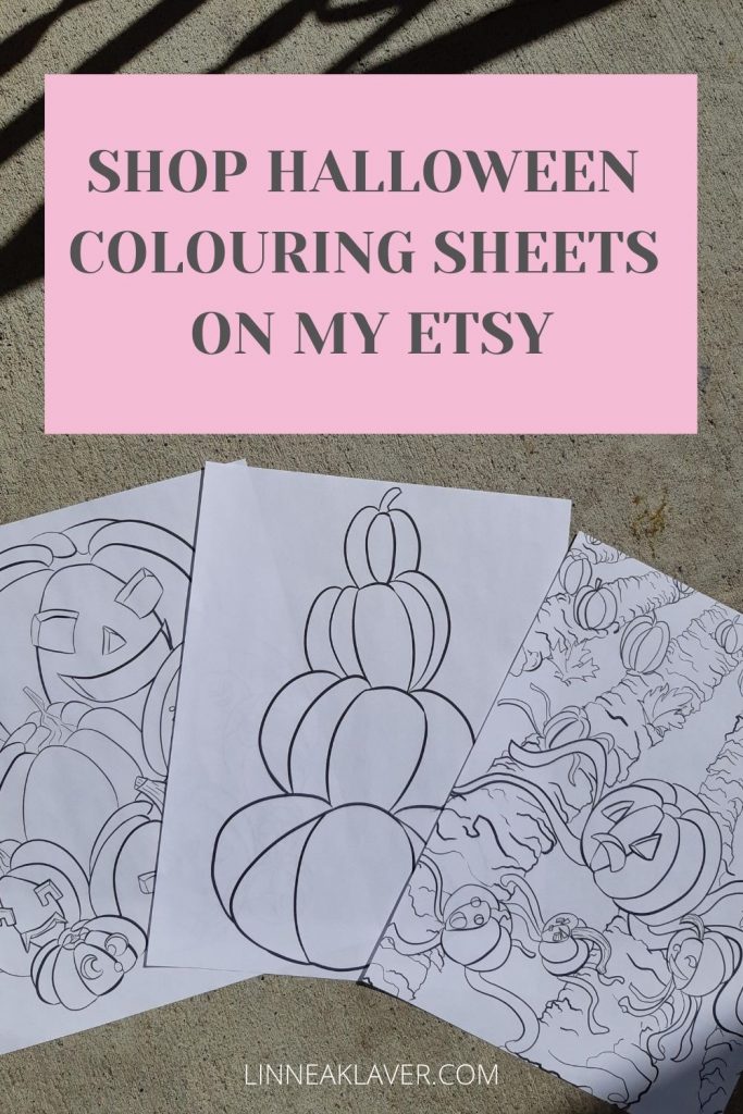 Preview of colouring pages to announce opening of my etsy shop