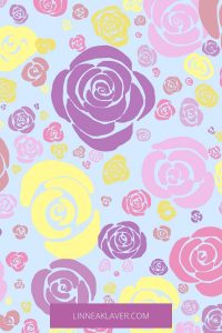 Sylized Roses on Blue Background